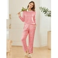 thumbnail image 2 of Ekouaer 2 Pack Women Pajama Long Sleeve Sleepwear Soft Loungewear Pjs Sets with Pockets, 2 of 5