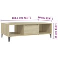 thumbnail image 4 of vidaXL Coffee Table Sonoma Oak 103.5x60x35 cm Engineered Wood, 4 of 5