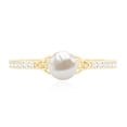 thumbnail image 4 of Rosec Jewels Solitaire Freshwater Pearl Celtic Knot Ring with Diamond (2.25 Ct, AAA Grade), 10K Yellow Gold, US 13.00, 4 of 8