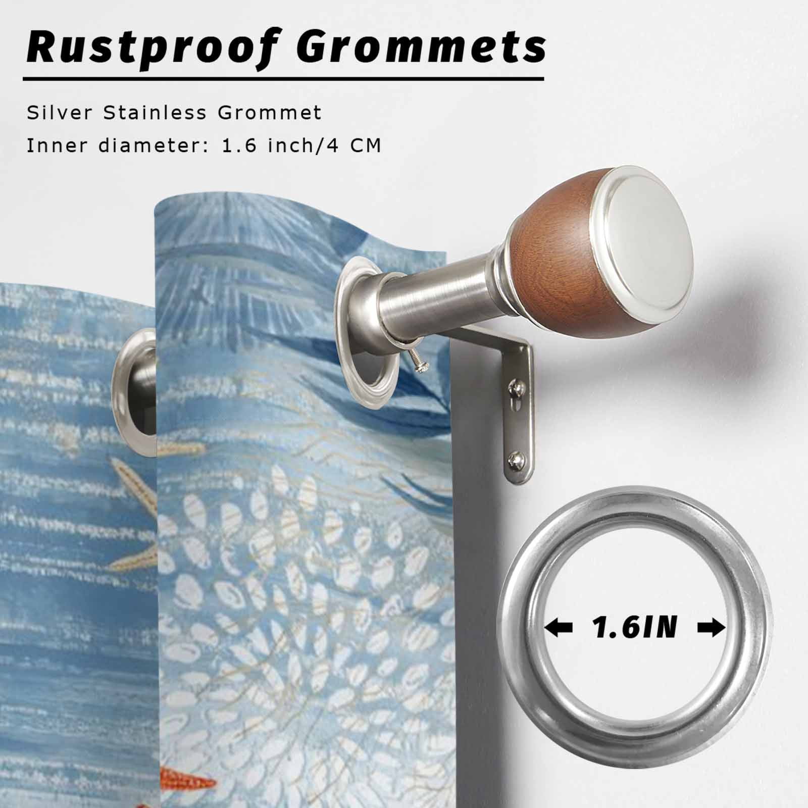 Ocean Whale Outdoor Curtains for Patio, Orange Blue Theme Summer Sea Animal Corals Starfish Sunshade Privacy Drapes Grommet Waterproof Outside Curtains for Porch/Cabana/Balcony 54"x 108", 1 Panel
