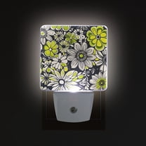 Yayeee LED Night Light for The Home Plug in With Light Sensors 2 Pack, Beige Flower Pattern