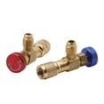 thumbnail image 3 of R410A R22 AC Refrigerant Adapter, 1/4" SAE HVAC Service Port Coupler, Air Conditioner Charging Valve, Brass Quick Connector for Refrigeration System Maintenance, Durable, 3 of 8