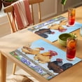 thumbnail image 4 of Vintage Rooster Placemats Set of 6, Retro Chicken Animals Spring Floral Pastoral Farmhouse Non-Slip Place Mats Washable Table Mats for Kitchen Dining Table Decorations Indoor/Outdoor, 4 of 9