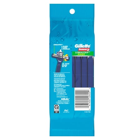 Gillette Sensor2 Pivoting Head + Lubrastrip Men's Disposable Razors, 12 Count - Image 7