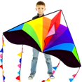 thumbnail image 1 of Kite Kaiciuss Rainbow Easy to Fly con cuerda de 91 m, 140 x 71 cm, 1 of 6