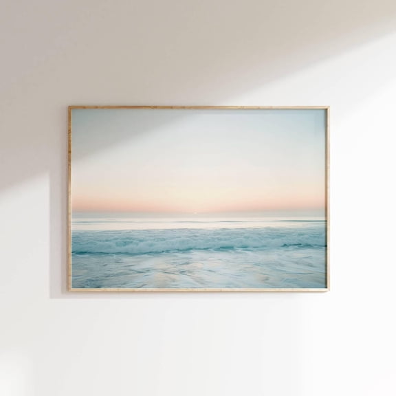 Sunrise Ocean Inspired Style Print, Beachy Wall Art, Dopamine Beach Room Decor, Surf Poster, Coastal Living Room Art, Home Decor #2889, Unframed Poster Size 8x12