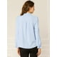 thumbnail image 5 of Blusa de Chifón Allegra K con Cuello Levantado y Volantes de Manga Larga con Cierre de Botones para oficina y Trabajo para Mujer Azul claro L, 5 of 6
