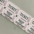 thumbnail image 2 of Raffle Tickets Roll of 1000 Double Stub 50/50 Split the Pot Fund Raiser, White, 2 of 5
