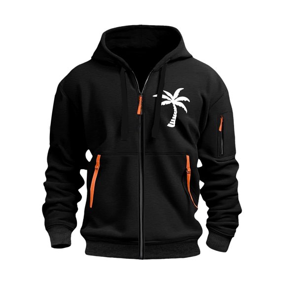 CONZONE Mens Casual Hoodies Long Sleeve Pullover Hoodie for Men Zip Up Graphic Hooded Sweatshirts With Pocket