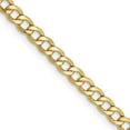 thumbnail image 4 of Diamond2Deal 10K Yellow Gold 3.35mm Semi-Solid Curb Link Chain Necklace for Men 24", 4 of 6