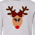 thumbnail image 4 of Inktastic Cute Girl Reindeer with Buffalo Plaid Bow Long Sleeve Youth T-Shirt, 4 of 5