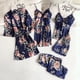 thumbnail image 5 of Gibobby Lencería para mujer sexy tangas Pijama Encaje Lencería Pantalones Sexy Albornoz Ropa de dormir Pantalones cortos Satén 5PC Set Íntimos(Azul, M), 5 of 5