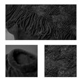 thumbnail image 3 of Suéter de punto bohemio para mujer, otoño e invierno, talla grande, con capucha, chal, poncho, chal de punto, capa, borla, 3 of 6
