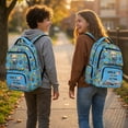thumbnail image 3 of Pzuqiu Cool Boy Kids Backpacks Large Capacity School Bags Durable Lightweight Shoulder Bookbags with Two Side Pockets 17 Inch Travel Bags for Hiking Camping Age 6-18, 3 of 7