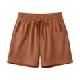 thumbnail image 5 of Womens Shorts Summer Casual Loose Elastic Waist Drawstring Comfy Lightweight Beach Shorts with Pockets, 5 of 7