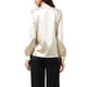 thumbnail image 3 of INSPIRAR CHIC Blusas de Satén para Mujeres Top Elegante Cuello Alto Blusa de Manga Larga Camisas de Trabajo L Albaricoque, 3 of 6