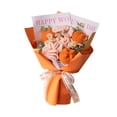 thumbnail image 4 of Ramo de flores de ganchillo para tejer, hecho a mano, regalo para el Día de la Madre de mi hija. Naranja, 4 of 9