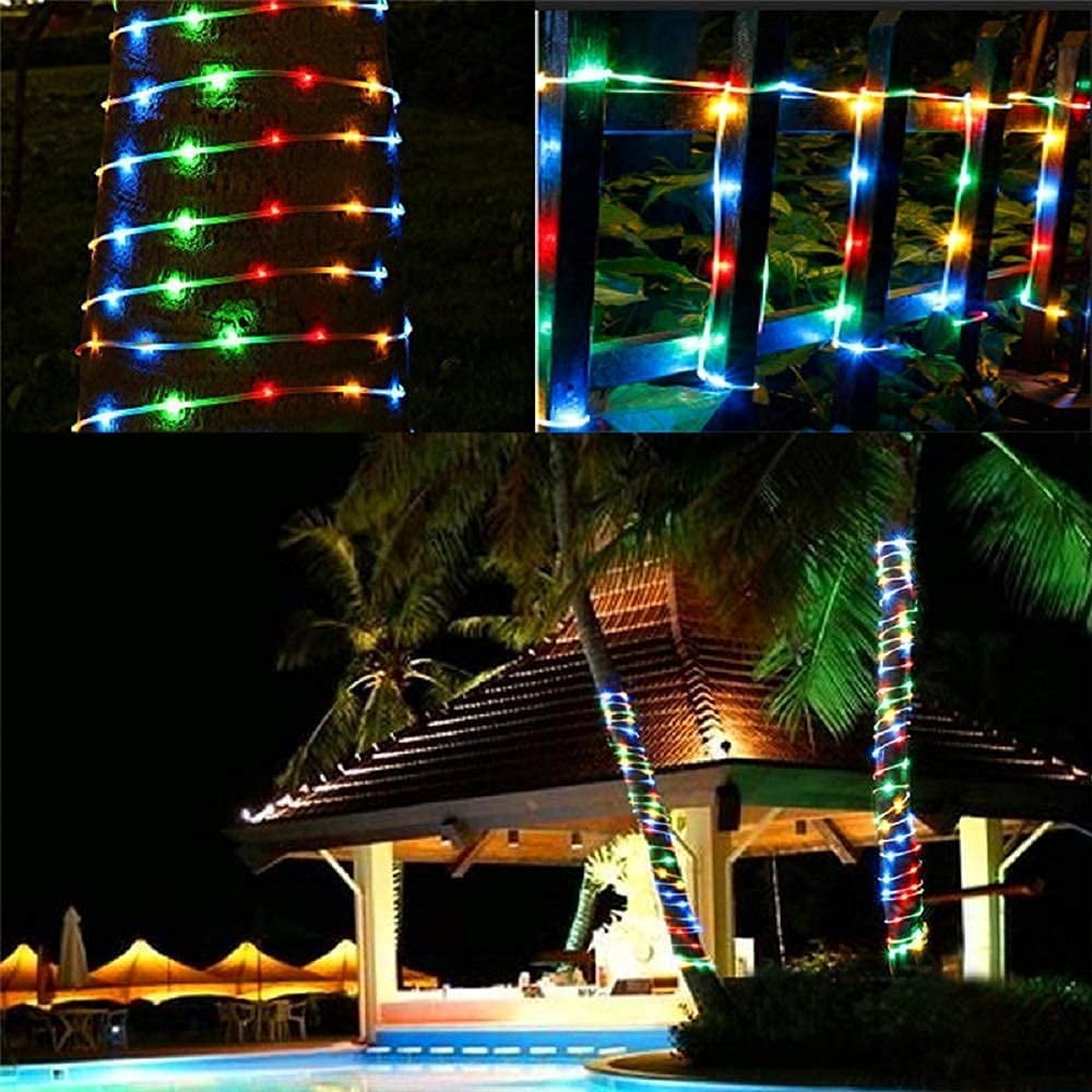 Solar Rope Lights,72 Ft 200 LED Solar Rope Lights Outdoor Waterproof, 8 Modes Solar String Lights for Patio Pool Garden Wedding Fence Walkway Christmas Decor (Multicolor)