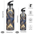 thumbnail image 2 of Yayeee 33oz Double Wall Stainless Steel Water Bottle with Flip Straw, Blue Peacock Feathers Pattern, 2 of 7