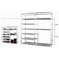 thumbnail image 3 of 9 Tier 9 Lattices Non Woven Fabric Shoe Rack,Free Standing Shoe Racks,Shoes Racks Organizer for Closet,Stackable Shoe Rack,with Side Pocket,for Doorway, Corridor, Balcony, Living Room (Grey), 3 of 6