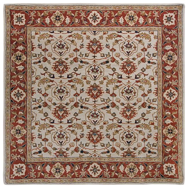 Due Process Stable Trading Tufted Shield Ivory Brick Square Area Rug 8 X Ft