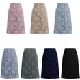 thumbnail image 4 of Tfken Summer Skirts For Women Elastic Waist Solid Color Lace Midi Skirts Trendy Daily Wear Female Comfortable Clothes Blue, 4 of 5