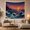 Cresting Waves, variant on Transportation Vehicles Seascape with Sunset Main Dynamic, Playful Watercolor for Transportation Fans, Wall Decor, Graduation Gift, Tapestry Wall Hanging for Dorm and Living Room
