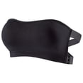 thumbnail image 5 of VISALY Women Plus Size Strapless Bandeau Bra Anti Slip Strapless Crisscross Back Bralettes Side Hook Closure Tube Bra Non Slip Cross Back Padded Seamless Seamless Stretch Wrap Tube Brassiere Black S, 5 of 7