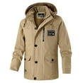 thumbnail image 1 of RKSTN Jackets for Men Fall Fashion Stitching Drawstring Hooded Slim Fashion Jacket Coat Outwear Mens Coats, 1 of 4