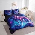 thumbnail image 2 of Manfei Wolf Bedding Comforter Set 7 Pieces,Woodland Animal Queen Bedding Sets,Galaxy Starry Sky Queen Sheet Sets For Boys Kids,Ultra Soft Room Decor Reversible, 2 of 5