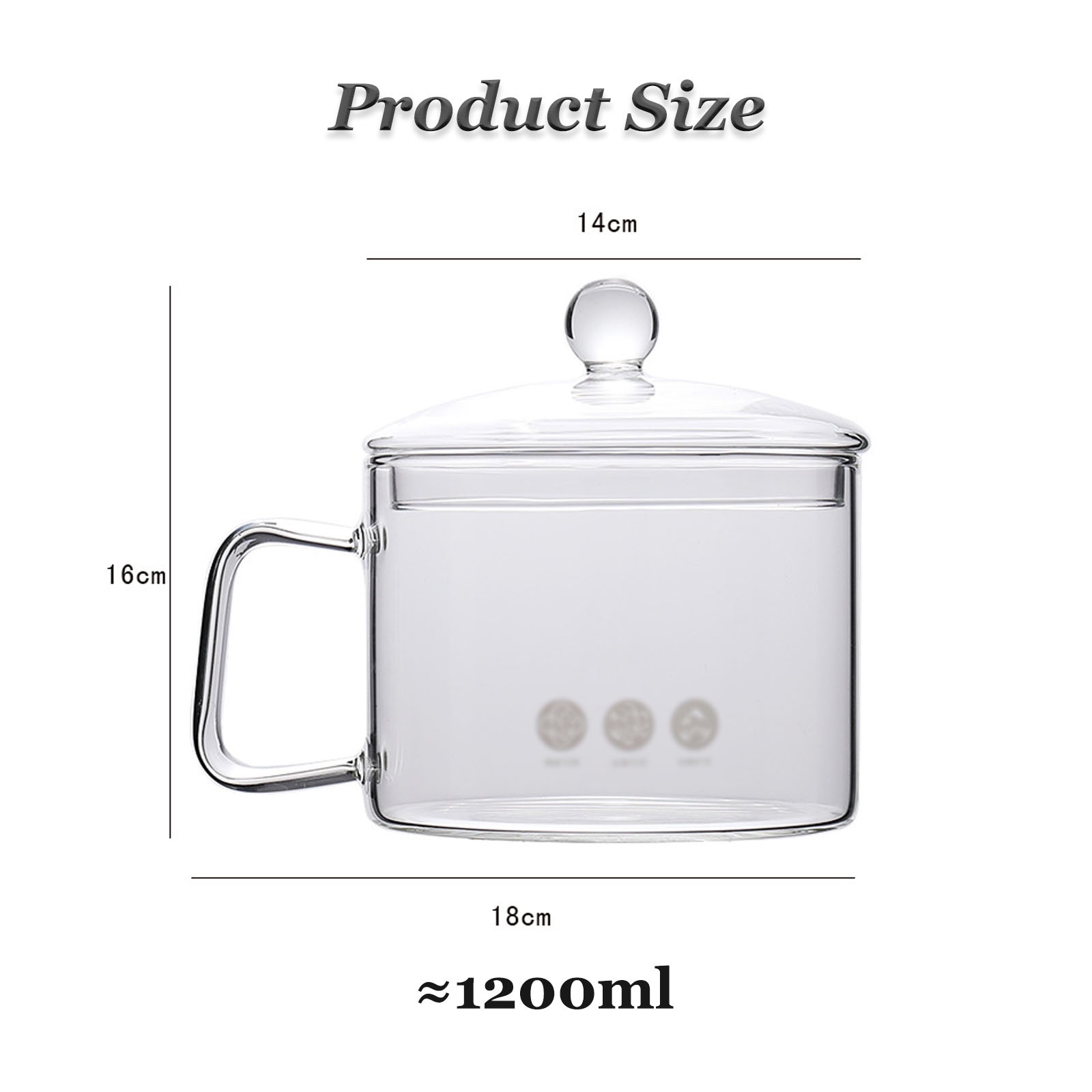 Heat-resistant glass pot with lid, glass pots for cooking soup pot multifunctional cooking pot, heatable transparent noodle pot for soup salad instant noodles