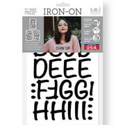 SEI 1.75-Inch Iron-on Letters, 71 Letters and Marks, Friendly Letters Flock Heat Transfers, Black