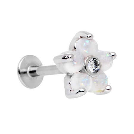 Body Candy 16G 8mm White Flower Cartilage Piercing Tragus Earring Helix Jewelry