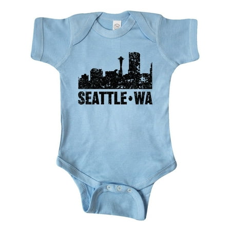 

Inktastic Seattle Skyline Grunge Gift Baby Boy or Baby Girl Bodysuit
