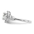 thumbnail image 4 of 10K White Gold Ring Band with Stones (04) April Topaz Oval Diamond Round, Size 8, 4 of 5