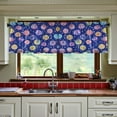 thumbnail image 3 of Yayeee Kitchen Curtains Tier Set of 2 Light Filtering 57"x24" Over Sink Window Panels, Blue Colorful Candies, 3 of 7