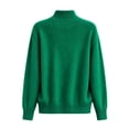 thumbnail image 6 of XRoczxe Women's Mock Neck Pullover Sweater, Soft Knit Long Sleeve Top, Casual Loose Fit Solid Color Jumper for Fall Winter Daily Wear Office, 6 of 6