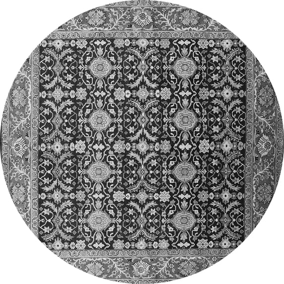 Ahgly Company Indoor Round Oriental Gray Traditional Area Rugs, 8' Round