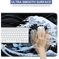 thumbnail image 4 of Japanese Sea Wave Large Mouse Pad, Gaming Mouse Pad, Extended Kanagawa Desk Pad, 35.4x15.75in XXL Mouse Pad with Non-Slip Rubber Base, Anime Mice Pad Desk Mat, Ghostly Black, 4 of 6