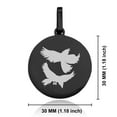 thumbnail image 2 of Stainless Steel Viking Odin’s Ravens Round Medallion Pendant Necklace, 2 of 3