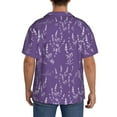 thumbnail image 7 of Goofa Lavender Flowers Printed Men's Casual Short-sleeved Shirt,Lightweight Breathable Button-down,Summer Casual men's top,Versatile Fashion shirt-3X-Large, 7 of 7