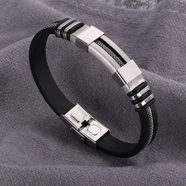 Fiudx Pulsera Energética, Pulsador Flexible de Acero y Titanio, Elegante Diseño de Apertura Magnética, Ajuste Cómodo y Antialérgico, Accesorio de Moda Hombre y Mujer, Idea de Regalo para Mejorar Tu P