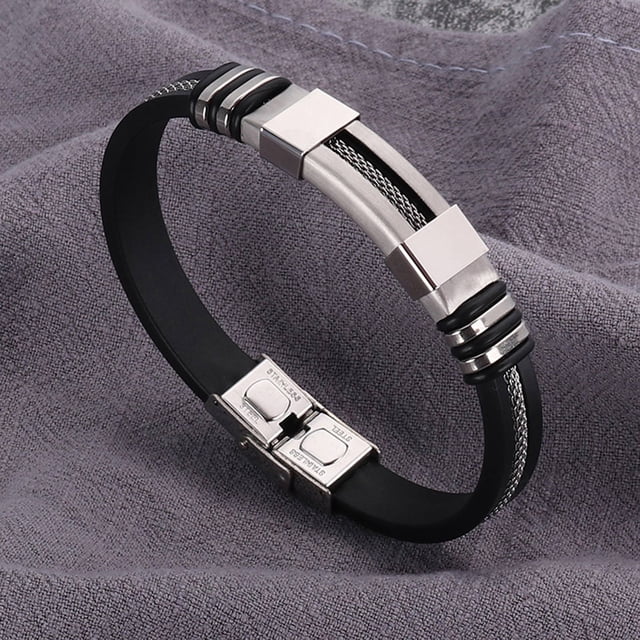Fiudx Pulsera Energética, Pulsador Flexible de Acero y Titanio, Elegante Diseño de Apertura Magnética, Ajuste Cómodo y Antialérgico, Accesorio de Moda Hombre y Mujer, Idea de Regalo para Mejorar Tu P