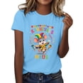 thumbnail image 3 of XAOFW Women's T-Shirts Carnival Short Sleeve Crewneck Cartoon Print T Shirt Leisure Wear Relaxed Fit Tee Shirts Outdoor Activities Soft Breathable Top, 3 of 6
