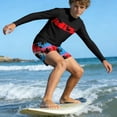 thumbnail image 7 of ITSAME Boys Rash Guard Swimwear Long Sleeve Tops and Swim Trunks Quick-Dry Surfing Swimsuit 2-Piece Red Size 7-8, 7 of 7