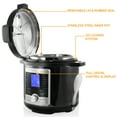 thumbnail image 2 of Megachef 6 Quart Stainless Steel Electric Digital Pressure Cooker with Lid, 2 of 7