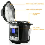 Megachef 6 Quart Stainless Steel Electric Digital Pressure Cooker with Lid