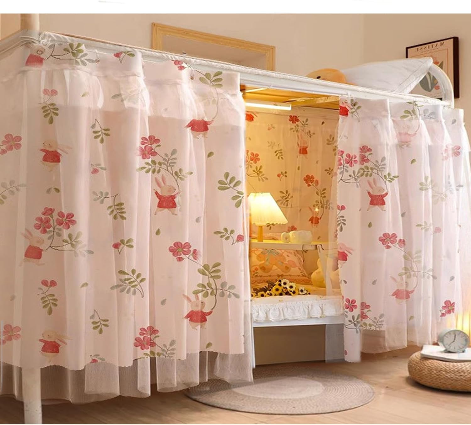 CAILDANL 2 Panels,Bottom Bunk Bed Curtains Cloth Breathable Bed Canopy Students Curtain Shading Nets for Single Bed