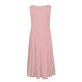 thumbnail image 4 of Womens Summer Dresses Women's Fashion Holiday Summer Solid Color Sleeveless Party Beach Dress, 4 of 5