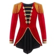 thumbnail image 5 of iiniim Kids Girls Circus Ringmaster Costume Shiny Sequins Dance Leotard Dress with Top Hat Halloween Dress up Red 6, 5 of 7